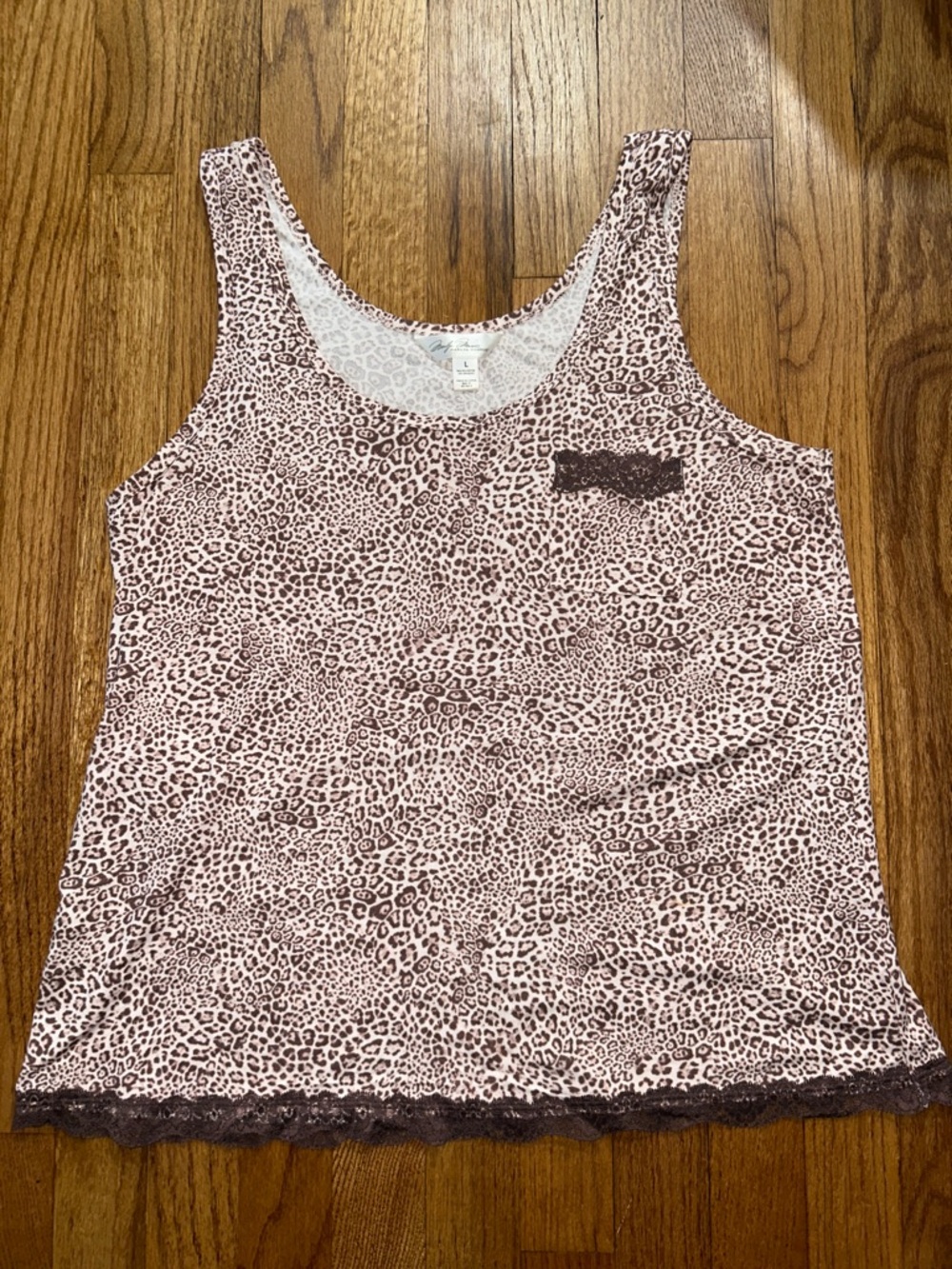Marilyn Monroe Animal Print Tank Top with Lace Detail size Large